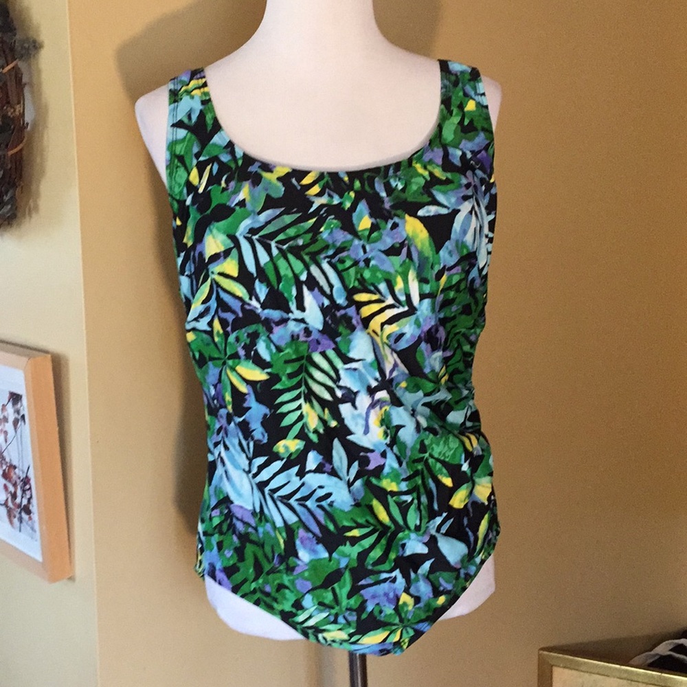 Swimsuits 4 All sz 20W Floral Mallot Bathing Suit